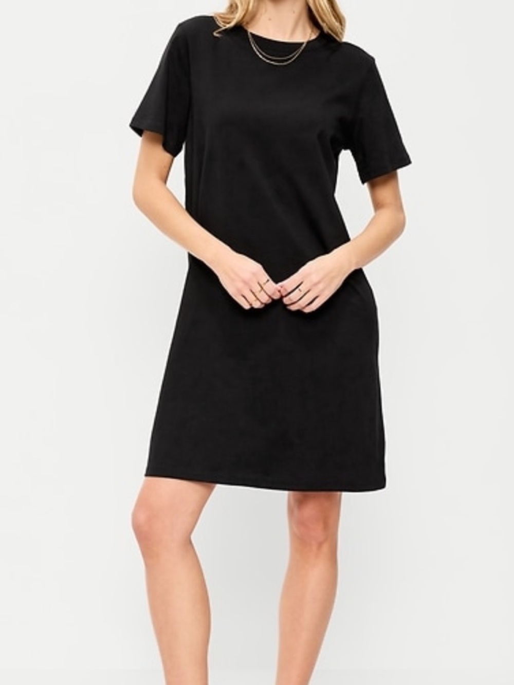 Old Navy Black Short Sleeve Mini T-Shirt Dress